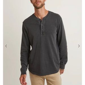 Marine Layer Vintage Heavy Slub Henley in Forged Iron